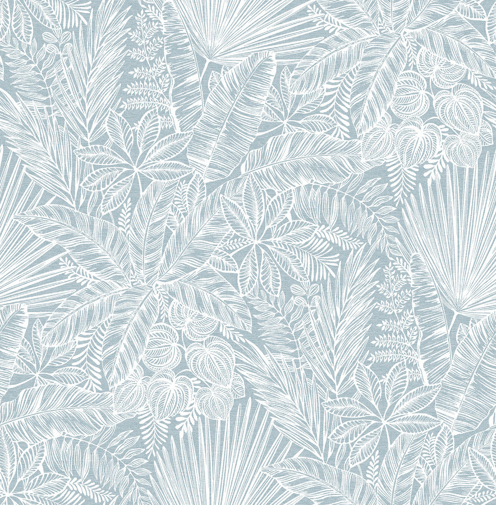 Vita Blue Botanical Wallpaper by A-Street Prints Middleton Covers about 56.4 square feet 20.5-in by 33-ft long roll Unpasted 20.9 - Fabric Carolina -