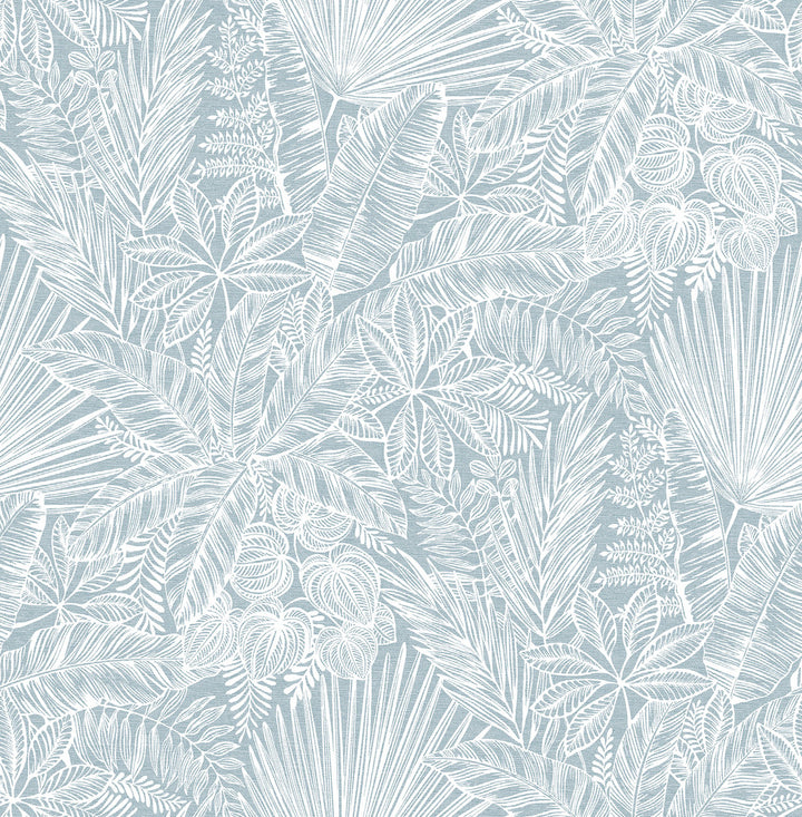 Vita Blue Botanical Wallpaper by A-Street Prints Middleton Covers about 56.4 square feet 20.5-in by 33-ft long roll Unpasted 20.9 - Fabric Carolina -