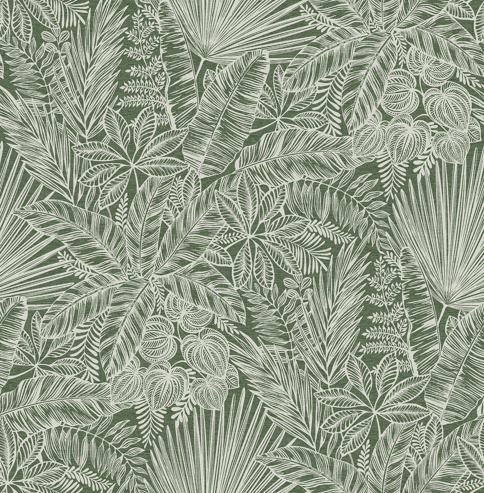 Vita Green Botanical Wallpaper by A-Street Prints Middleton Covers about 56.4 square feet 20.5-in by 33-ft long roll Unpasted 20.9 - Fabric Carolina -