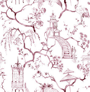 Serena Plum Chinoiserie Wallpaper by A-Street Prints