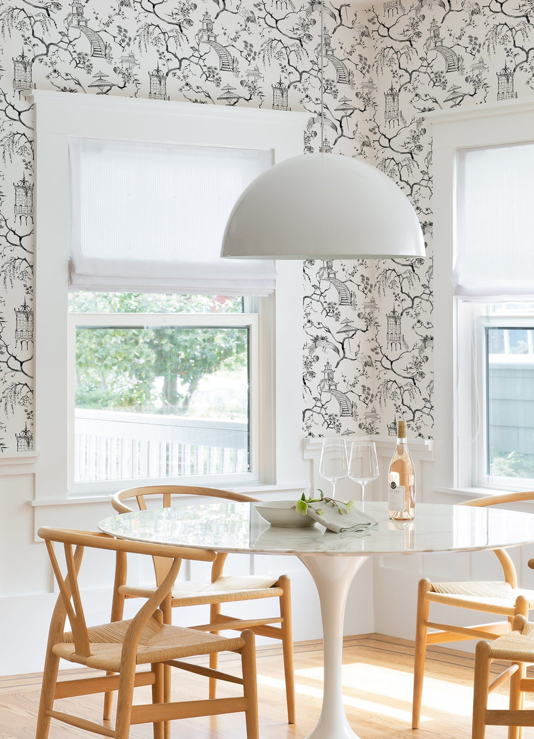 Serena Charcoal Chinoiserie Wallpaper by A-Street Prints Designer