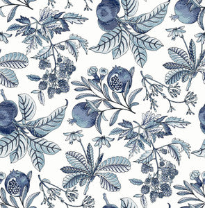 Cecilia Blue Fruit Wallpaper by A-Street Prints
