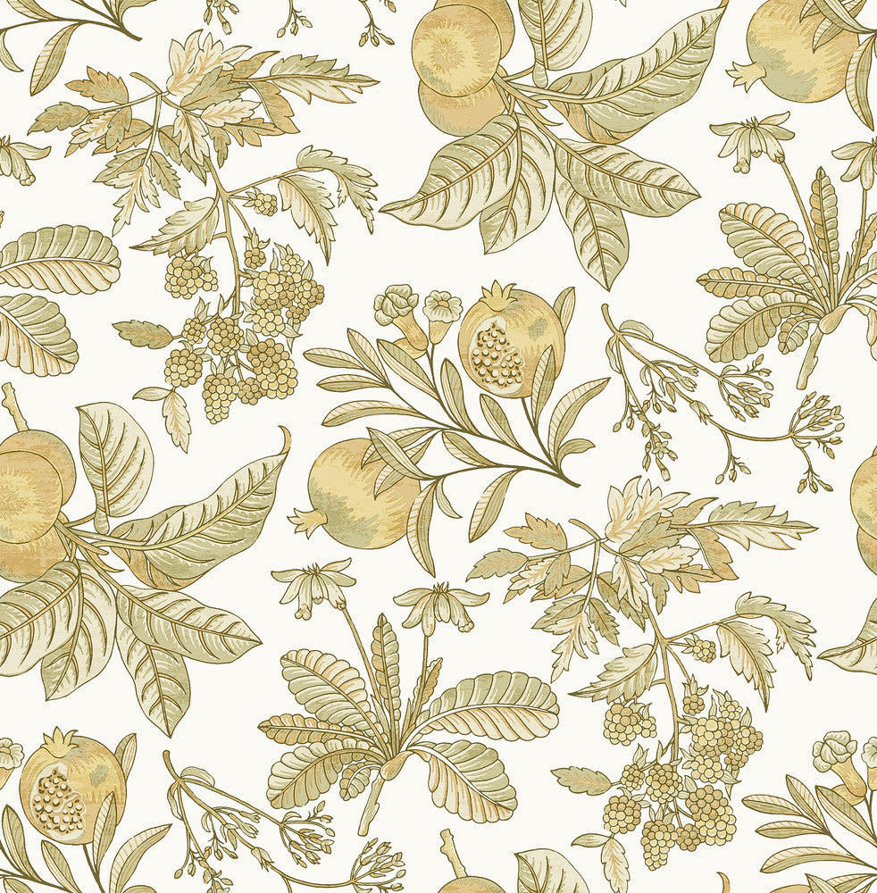Cecilia Honey Fruit Wallpaper by A-Street Prints Middleton Covers about 56.4 square feet 20.5-in by 33-ft long roll Unpasted 20.9 - Fabric Carolina -