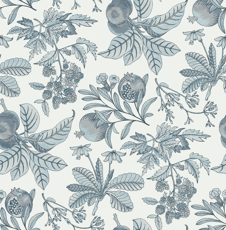 Cecilia Light Blue Fruit Wallpaper by A-Street Prints Middleton Covers about 56.4 square feet 20.5-in by 33-ft long roll Unpasted 20.9 - Fabric Carolina -
