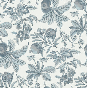 Cecilia Light Blue Fruit Wallpaper by A-Street Prints