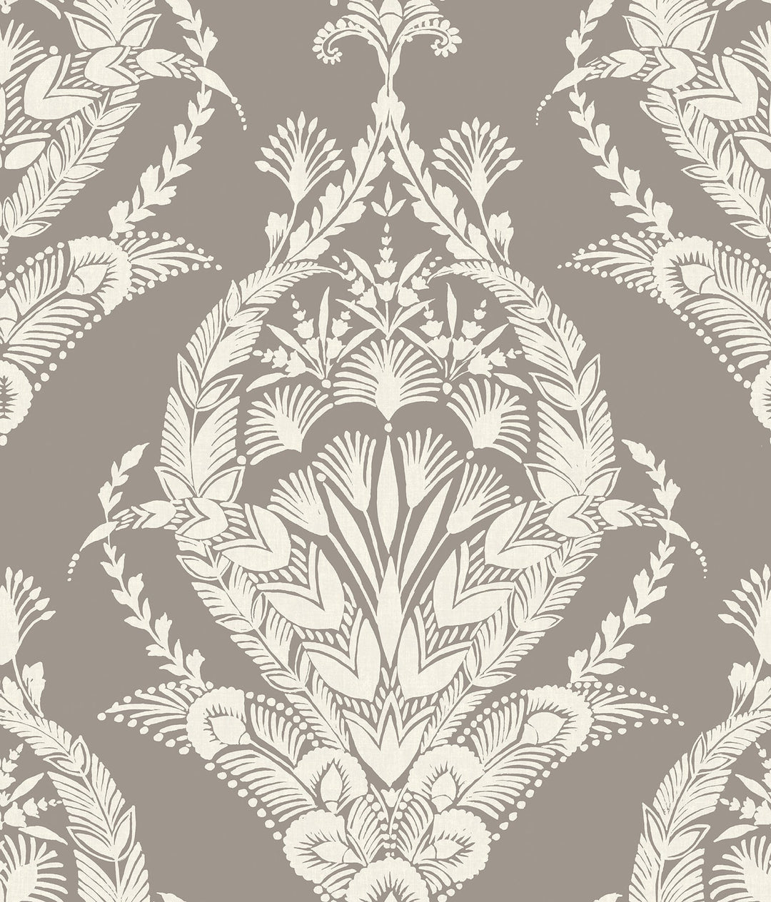 Arlie Grey Botanical Damask Wallpaper by A-Street Prints Designer