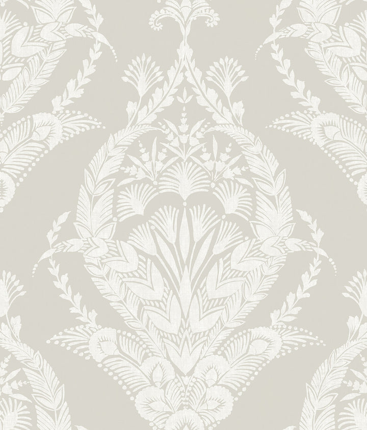 Arlie Light Grey Botanical Damask Wallpaper by A-Street Prints Middleton Covers about 56.4 square feet 20.5-in by 33-ft long roll Unpasted 24 - Fabric Carolina -