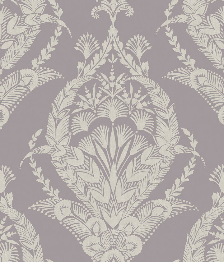 Arlie Lavender Botanical Damask Wallpaper by A-Street Prints Middleton Covers about 56.4 square feet 20.5-in by 33-ft long roll Unpasted 24 - Fabric Carolina -