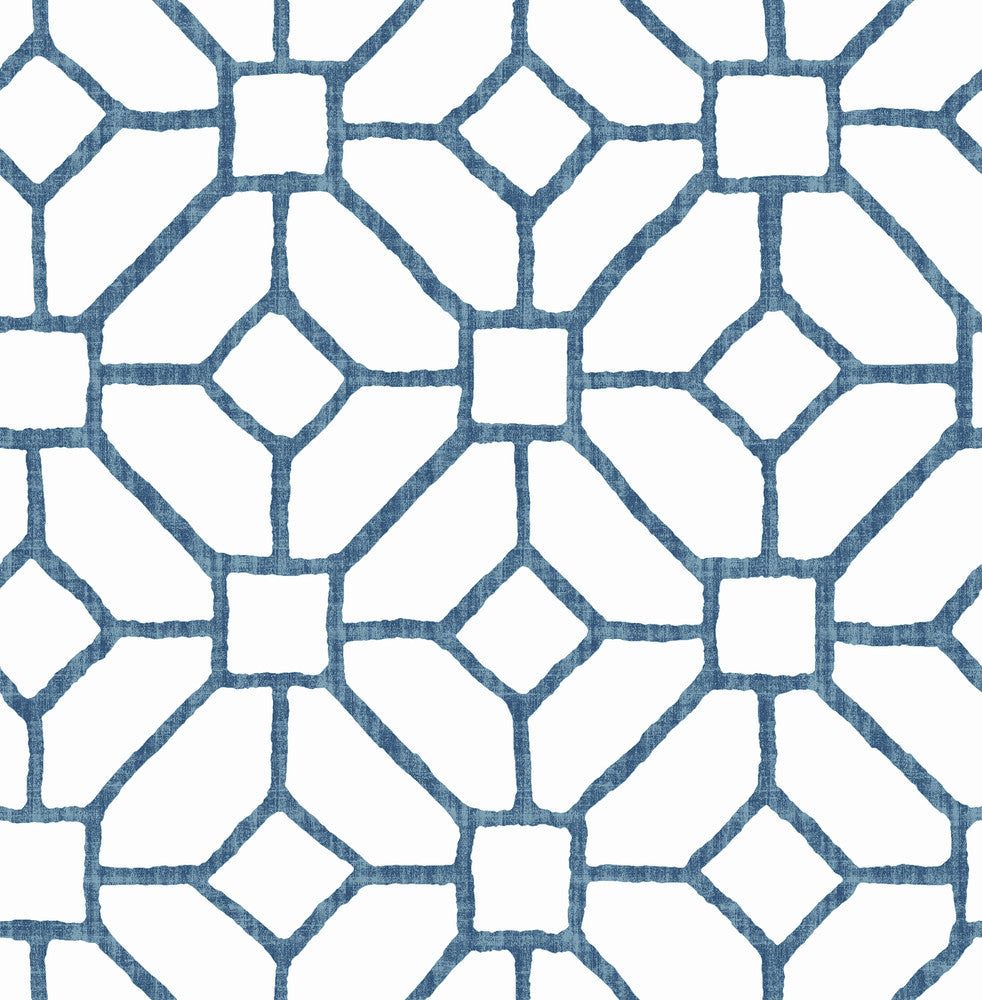 Addis Blue Trellis Wallpaper by A-Street Prints Middleton Covers about 56.4 square feet 20.5-in by 33-ft long roll Unpasted 20.9 - Fabric Carolina -