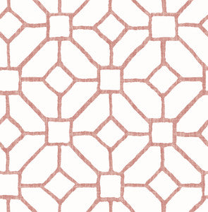 Addis Coral Trellis Wallpaper by A-Street Prints