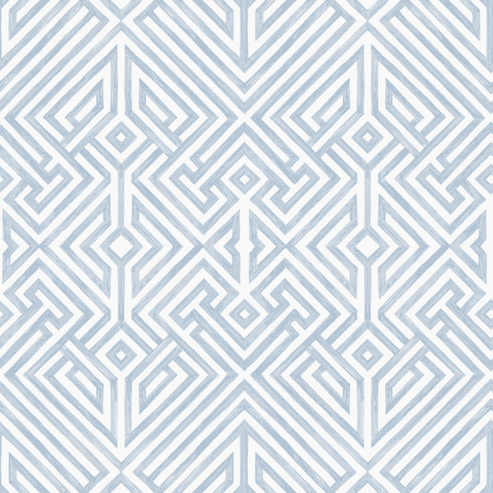 Lyon Blue Geometric Key Wallpaper by A-Street Prints Middleton Covers about 56.4 square feet 20.5-in by 33-ft long roll Unpasted 20.9 - Fabric Carolina -