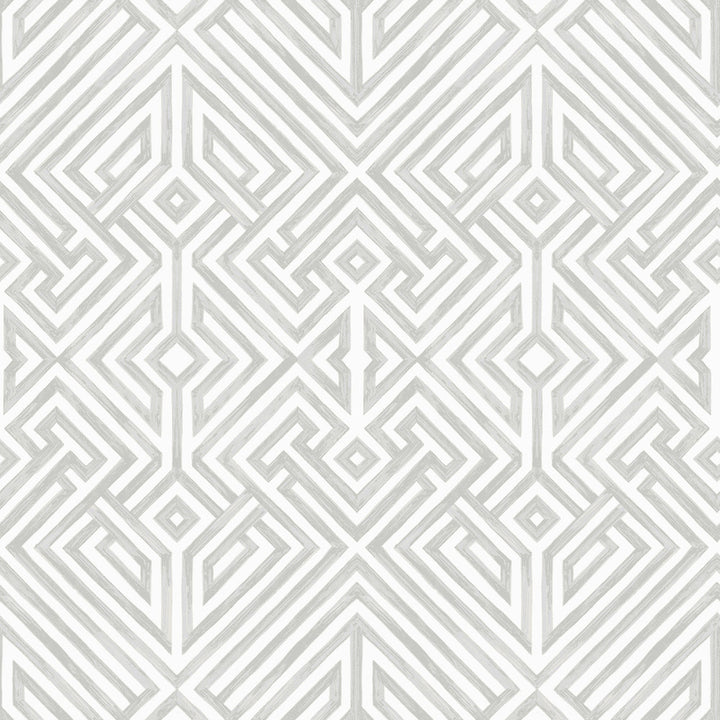 Lyon Silver Geometric Key Wallpaper by A-Street Prints Middleton Covers about 56.4 square feet 20.5-in by 33-ft long roll Unpasted 20.9 - Fabric Carolina -