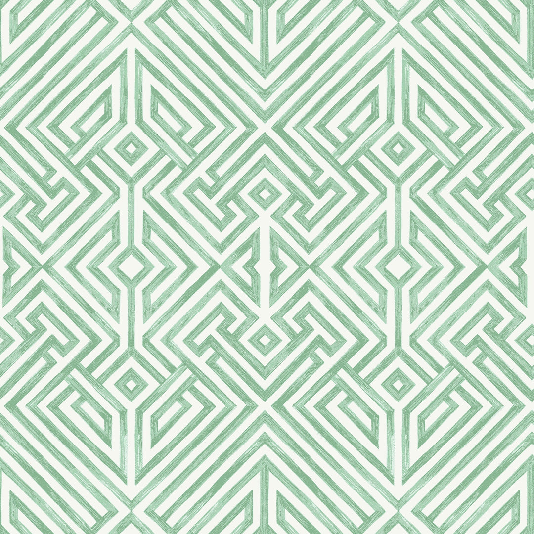 Lyon Green Geometric Key Wallpaper by A-Street Prints Designer