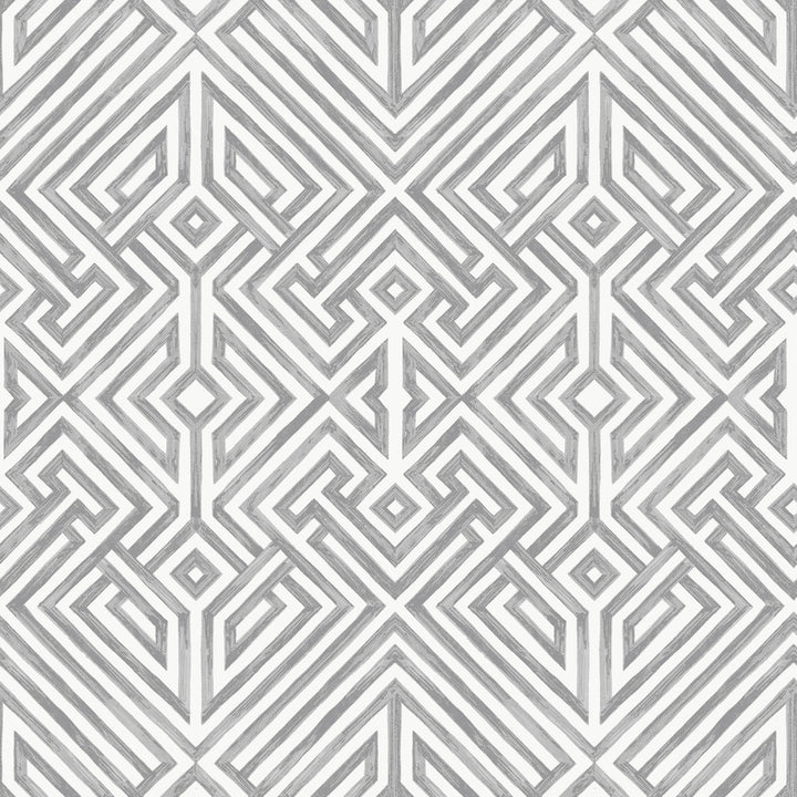 Lyon Grey Geometric Key Wallpaper by A-Street Prints Middleton Covers about 56.4 square feet 20.5-in by 33-ft long roll Unpasted 20.9 - Fabric Carolina -