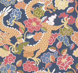 Yanci Orange Dragon Wallpaper by A-Street Prints