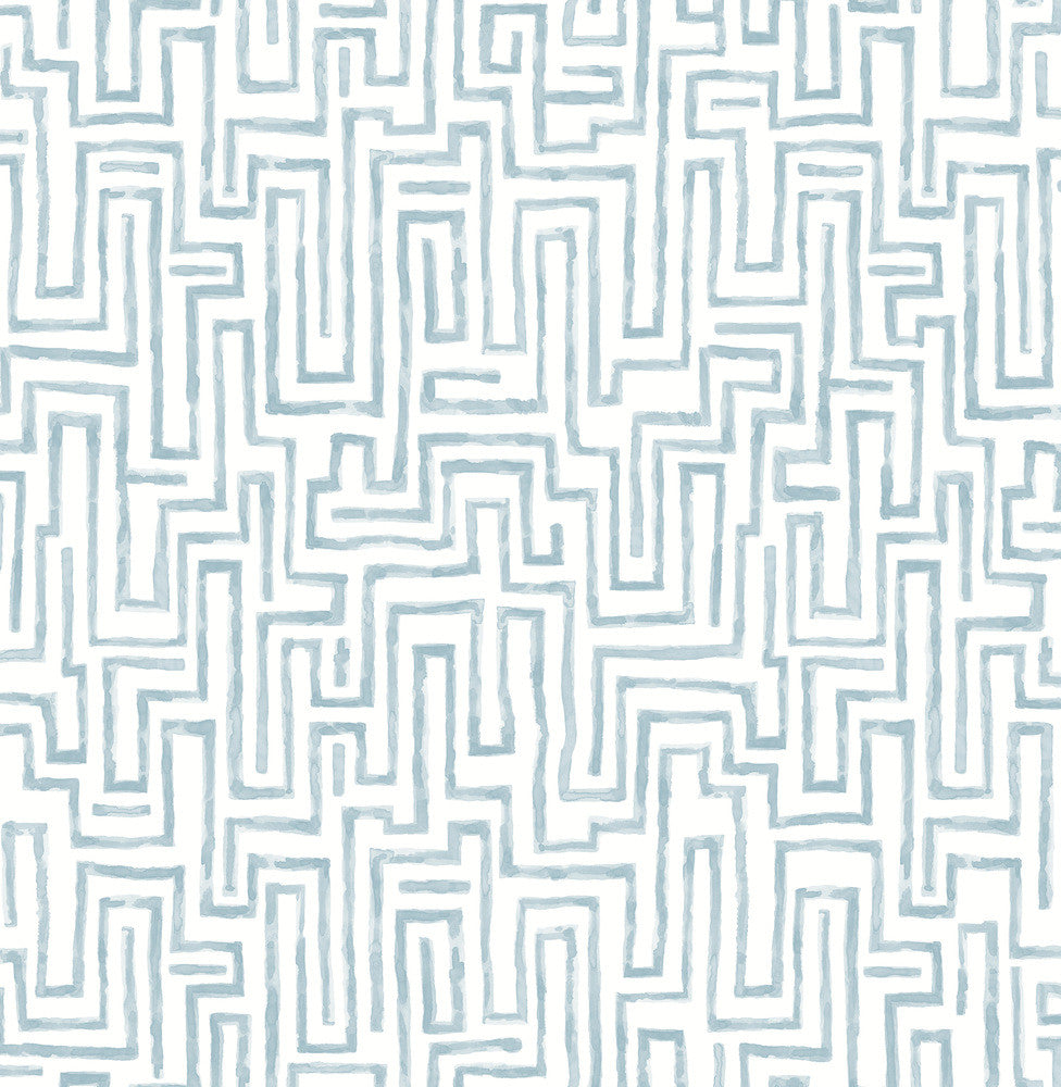 Ramble Blue Geometric Wallpaper by A-Street Prints Mylos Covers about 56.4 square feet 20.5-in by 33-ft long roll Unpasted 20.9 - Fabric Carolina -