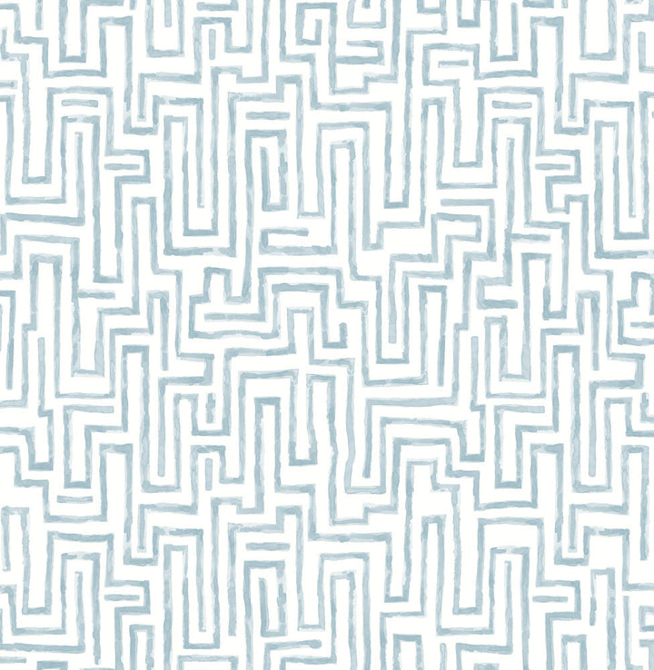 Ramble Blue Geometric Wallpaper by A-Street Prints Mylos Covers about 56.4 square feet 20.5-in by 33-ft long roll Unpasted 20.9 - Fabric Carolina -