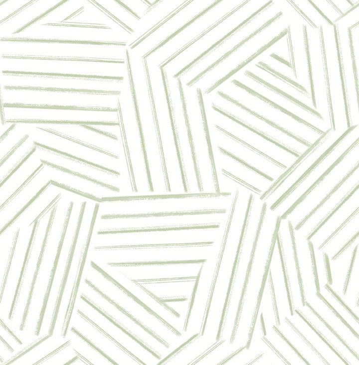 Helene Sage Geometric Lines Wallpaper by A-Street Prints Mylos Covers about 56.4 square feet 20.5-in by 33-ft long roll Unpasted 20.9 - Fabric Carolina -
