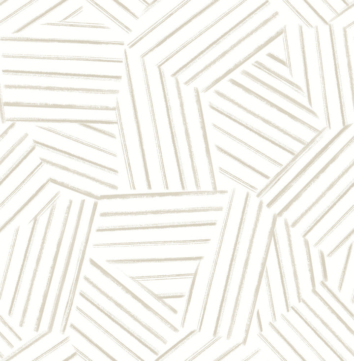 Helene Taupe Geometric Lines Wallpaper by A-Street Prints Mylos Covers about 56.4 square feet 20.5-in by 33-ft long roll Unpasted 20.9 - Fabric Carolina -