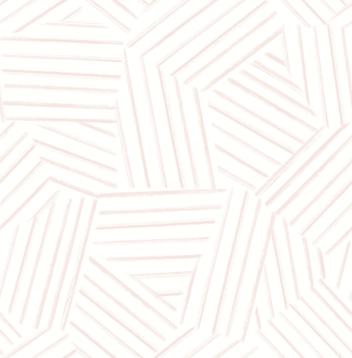 Helene Pink Geometric Lines Wallpaper by A-Street Prints Mylos Covers about 56.4 square feet 20.5-in by 33-ft long roll Unpasted 20.9 - Fabric Carolina -