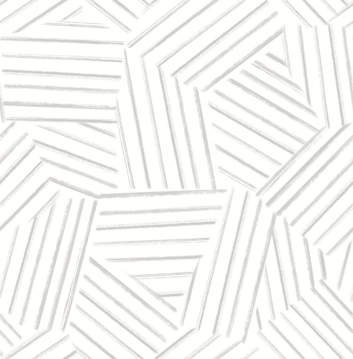 Helene Pewter Geometric Lines Wallpaper by A-Street Prints Mylos Covers about 56.4 square feet 20.5-in by 33-ft long roll Unpasted 20.9 - Fabric Carolina -