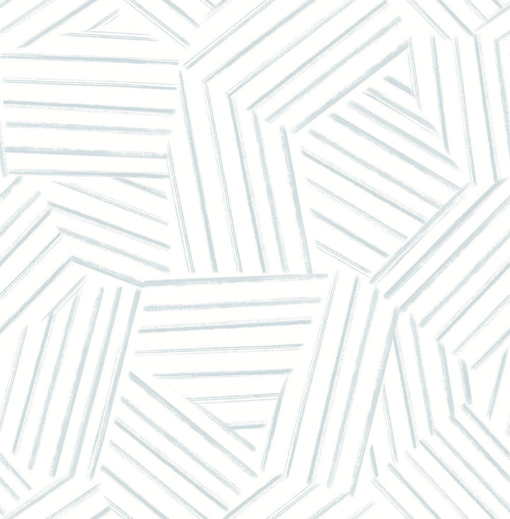 Helene Sky Blue Geometric Lines Wallpaper by A-Street Prints Mylos Covers about 56.4 square feet 20.5-in by 33-ft long roll Unpasted 20.9 - Fabric Carolina -