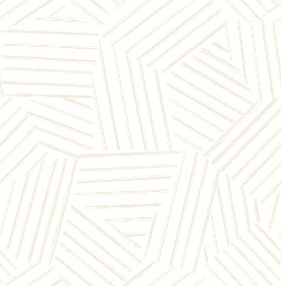 Helene Pearl Geometric Lines Wallpaper by A-Street Prints Mylos Covers about 56.4 square feet 20.5-in by 33-ft long roll Unpasted 20.9 - Fabric Carolina -