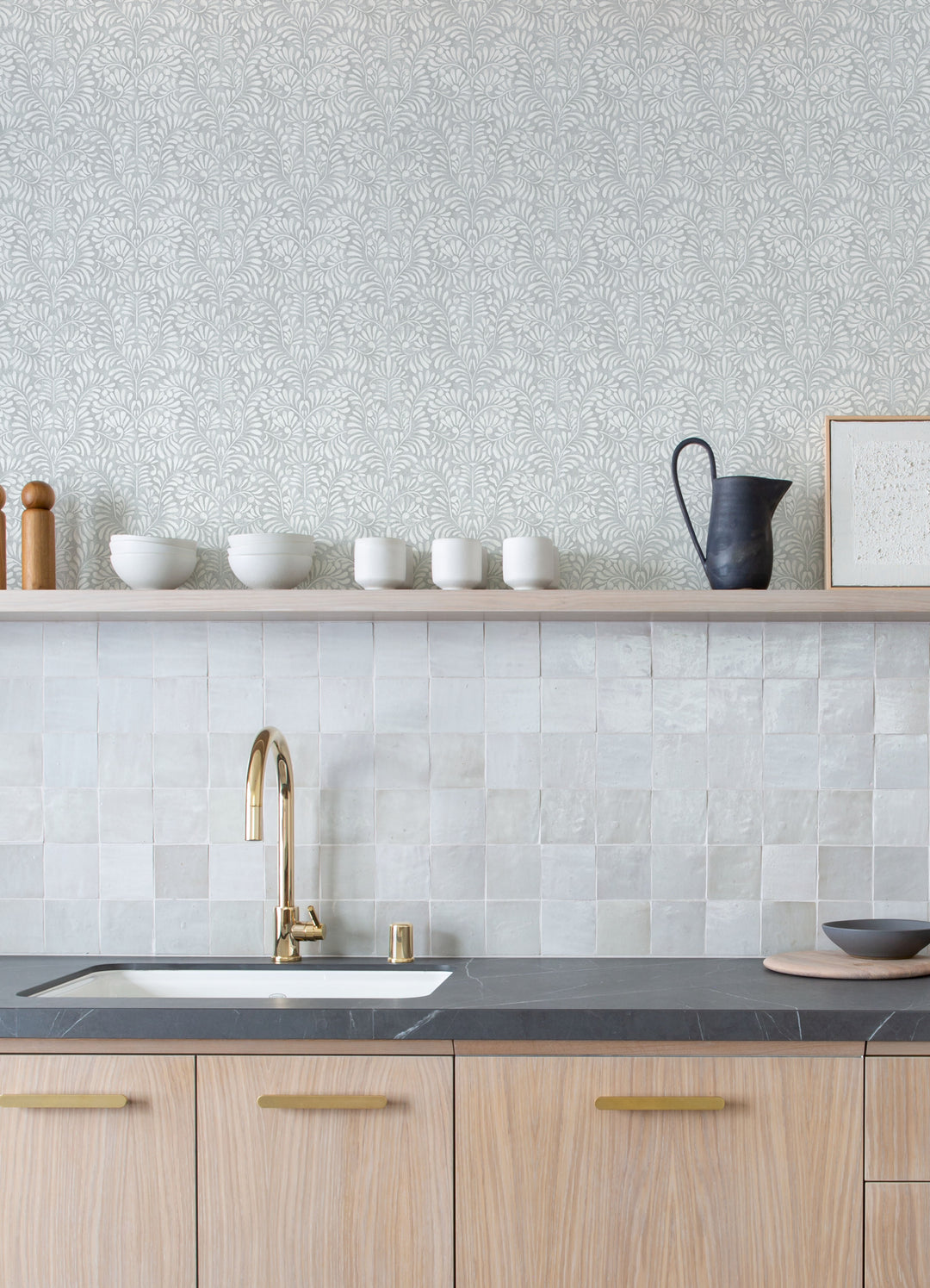 Elma Sterling Fiddlehead Wallpaper by A-Street Prints Designer