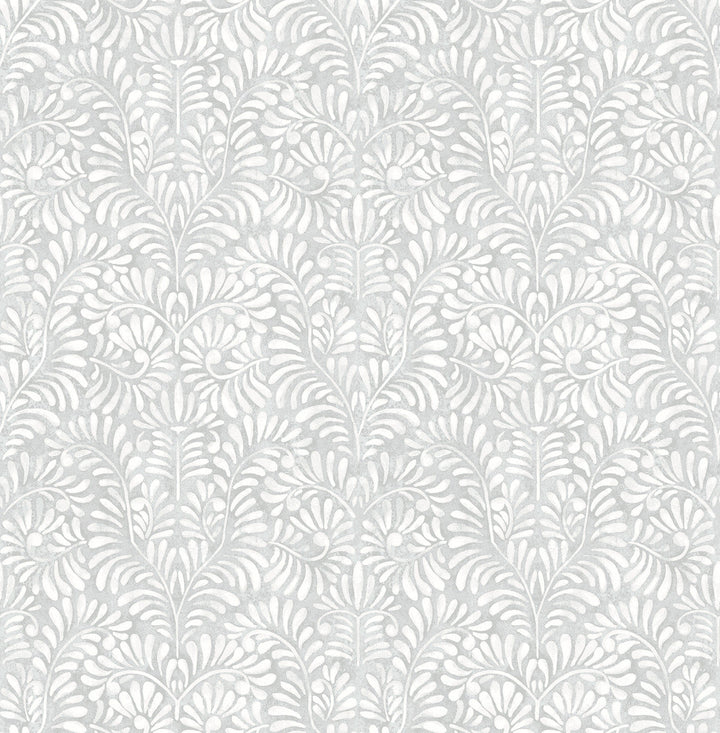 Elma Sterling Fiddlehead Wallpaper by A-Street Prints Mylos Covers about 56.4 square feet 20.5-in by 33-ft long roll Unpasted 10.4 - Fabric Carolina -
