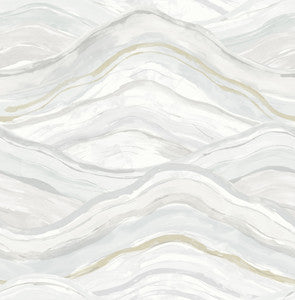 Dorea Light Blue Striated Waves Wallpaper by A-Street Prints