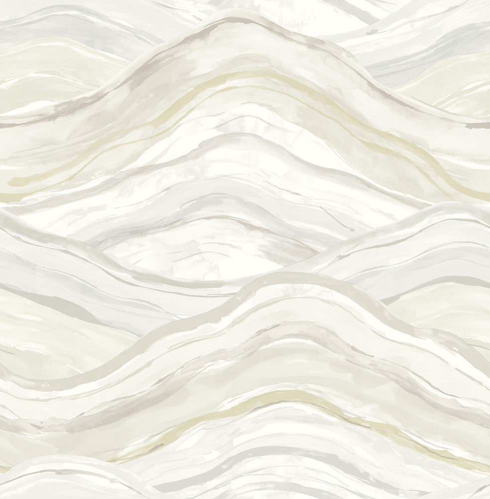 Dorea Champagne Striated Waves Wallpaper by A-Street Prints Mylos Covers about 56.4 square feet 20.5-in by 33-ft long roll Unpasted 20.9 - Fabric Carolina -