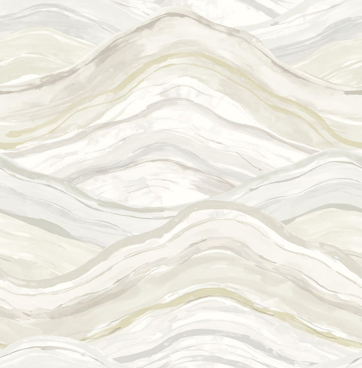 Dorea Champagne Striated Waves Wallpaper by A-Street Prints Mylos Covers about 56.4 square feet 20.5-in by 33-ft long roll Unpasted 20.9 - Fabric Carolina -