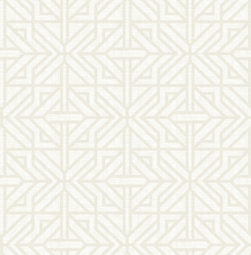 Hesper Ivory Geometric Wallpaper by A-Street Prints Mylos Covers about 56.4 square feet 20.5-in by 33-ft long roll Unpasted 10.4 - Fabric Carolina -