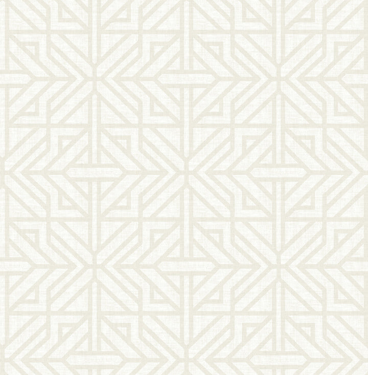 Hesper Ivory Geometric Wallpaper by A-Street Prints Mylos Covers about 56.4 square feet 20.5-in by 33-ft long roll Unpasted 10.4 - Fabric Carolina -