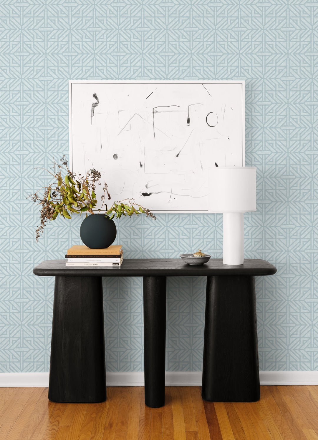 Hesper Sky Blue Geometric Wallpaper by A-Street Prints Designer