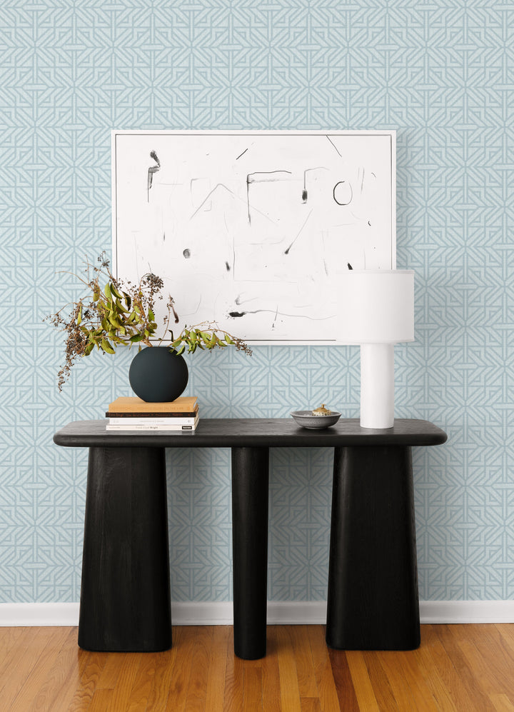 Hesper Sky Blue Geometric Wallpaper by A-Street Prints Designer