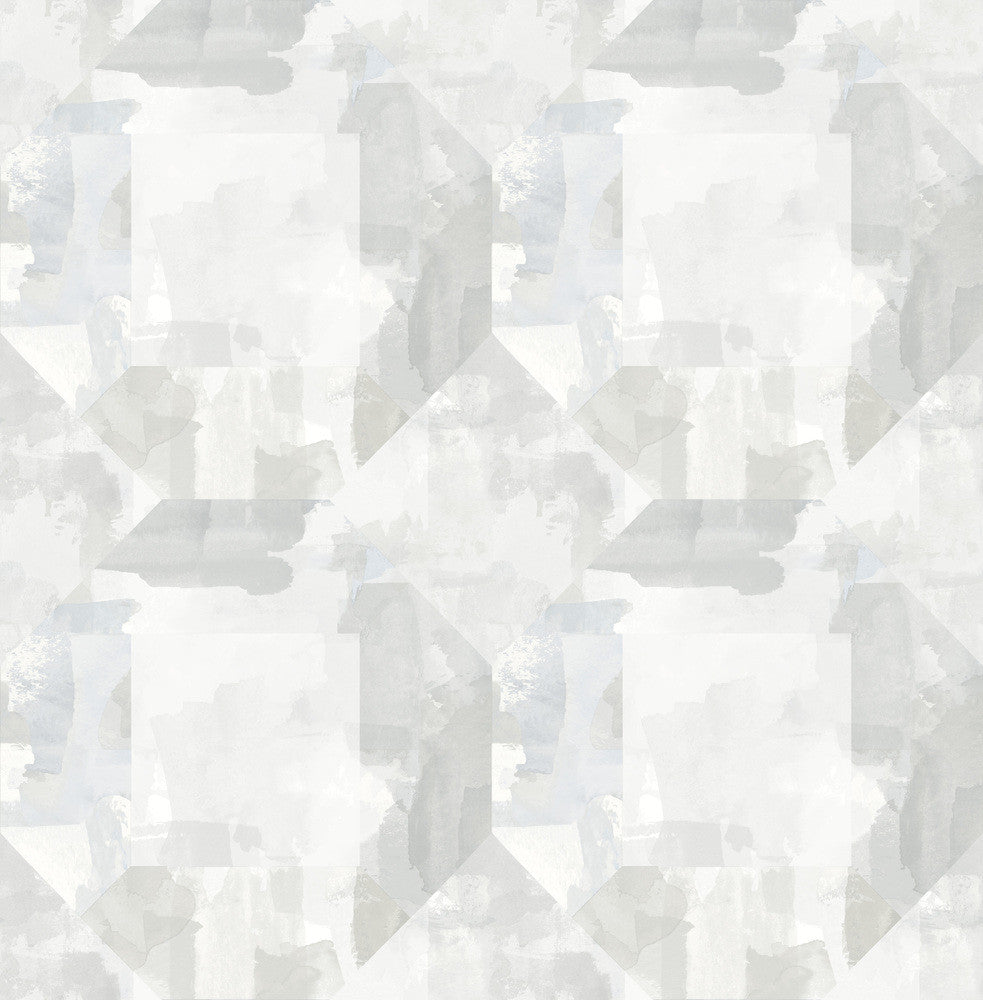 Perrin Light Grey Gem Geometric Wallpaper by A-Street Prints Mylos Covers about 56.4 square feet 20.5-in by 33-ft long roll Unpasted 20.9 - Fabric Carolina -