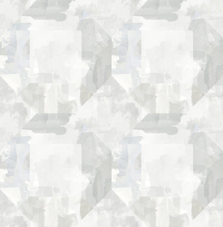 Perrin Light Grey Gem Geometric Wallpaper by A-Street Prints Mylos Covers about 56.4 square feet 20.5-in by 33-ft long roll Unpasted 20.9 - Fabric Carolina -