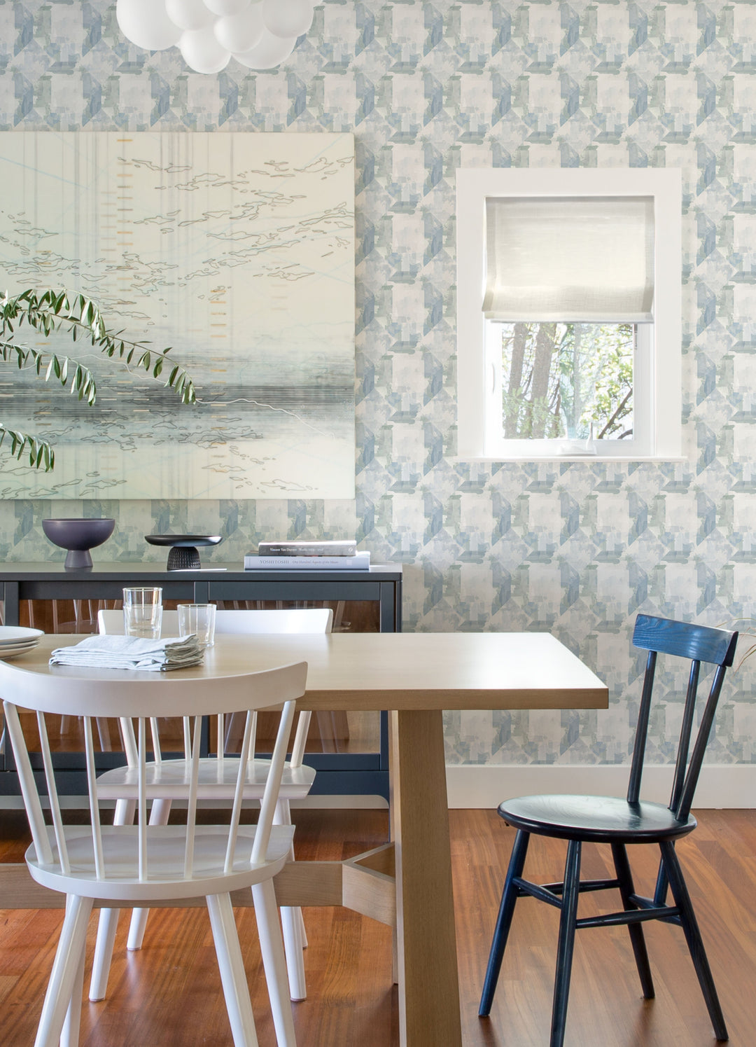 Perrin Blue Gem Geometric Wallpaper by A-Street Prints Designer