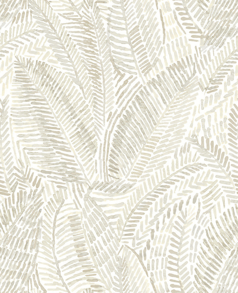 Fildia Taupe Botanical Wallpaper by A-Street Prints Mylos Covers about 56.4 square feet 20.5-in by 33-ft long roll Unpasted 25.2 - Fabric Carolina -