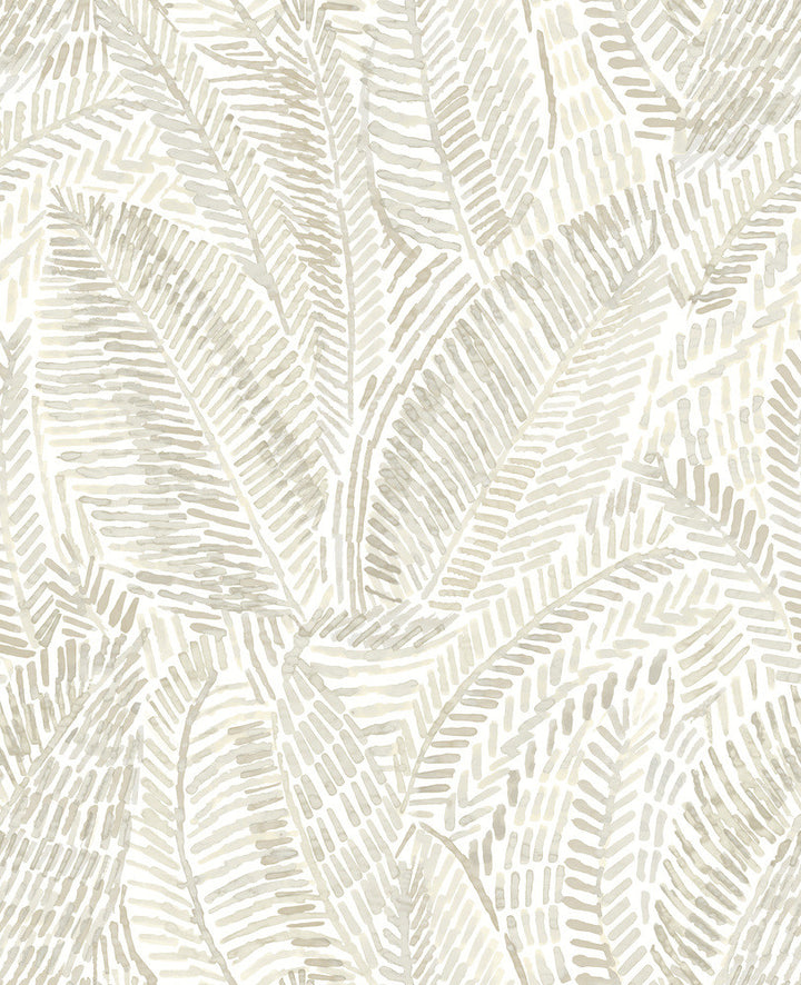 Fildia Taupe Botanical Wallpaper by A-Street Prints Mylos Covers about 56.4 square feet 20.5-in by 33-ft long roll Unpasted 25.2 - Fabric Carolina -