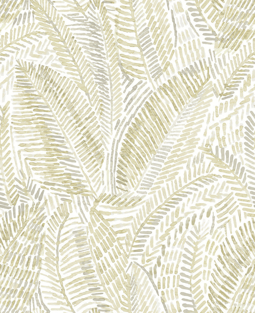 Fildia Honey Botanical Wallpaper by A-Street Prints Mylos Covers about 56.4 square feet 20.5-in by 33-ft long roll Unpasted 25.2 - Fabric Carolina -