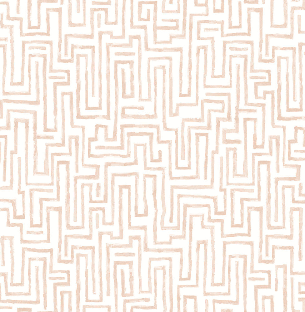 Ramble Blush Geometric Wallpaper by A-Street Prints Mylos Covers about 56.4 square feet 20.5-in by 33-ft long roll Unpasted 10.4 - Fabric Carolina -