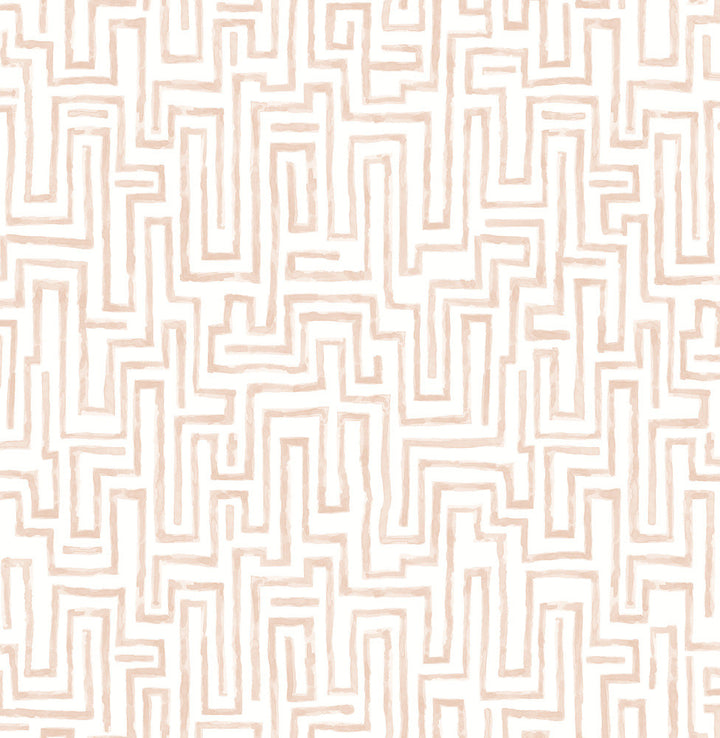 Ramble Blush Geometric Wallpaper by A-Street Prints Mylos Covers about 56.4 square feet 20.5-in by 33-ft long roll Unpasted 10.4 - Fabric Carolina -