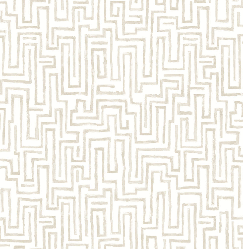 Ramble Taupe Geometric Wallpaper by A-Street Prints Mylos Covers about 56.4 square feet 20.5-in by 33-ft long roll Unpasted 10.4 - Fabric Carolina -