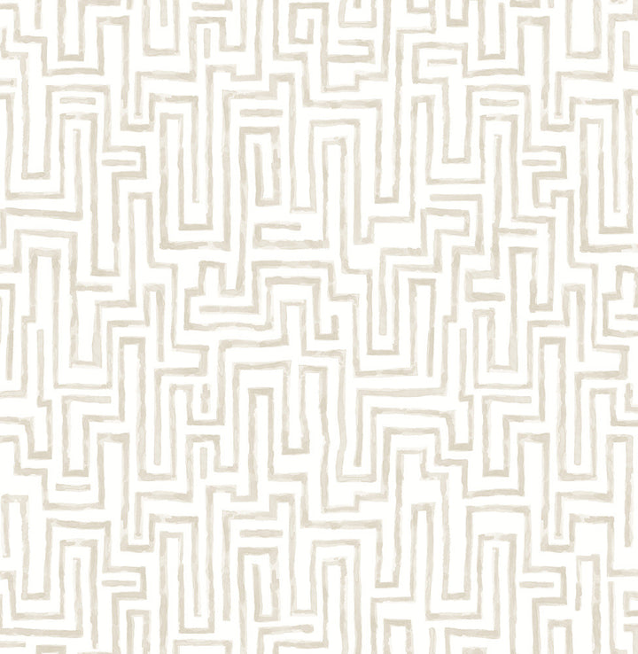 Ramble Taupe Geometric Wallpaper by A-Street Prints Mylos Covers about 56.4 square feet 20.5-in by 33-ft long roll Unpasted 10.4 - Fabric Carolina -