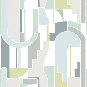 Odele Sky Blue Geometric Archways Wallpaper by A-Street Prints
