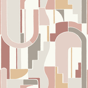 Odele Blush Geometric Archways Wallpaper by A-Street Prints