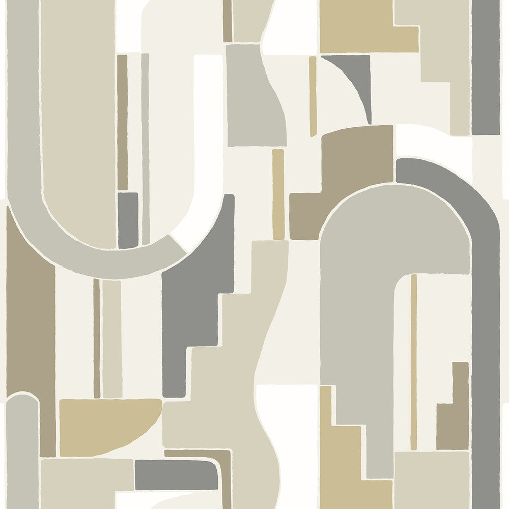 Odele Honey Geometric Archways Wallpaper by A-Street Prints Mylos Covers about 56.4 square feet 20.5-in by 33-ft long roll Unpasted 20.5 - Fabric Carolina -