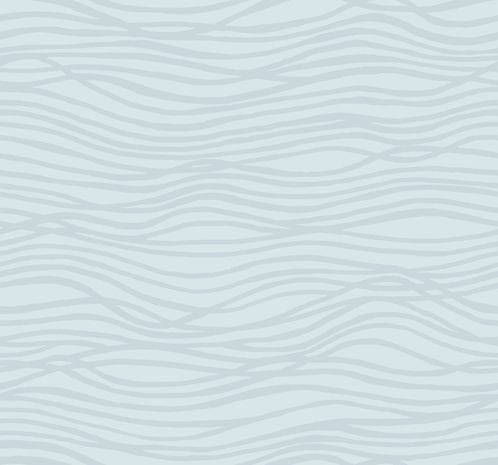 Galyn Sky Blue Pearlescent Wave Wallpaper by A-Street Prints Mylos Covers about 60.8 square feet 27-in by 27-ft long roll Unpasted 25.25 - Fabric Carolina -